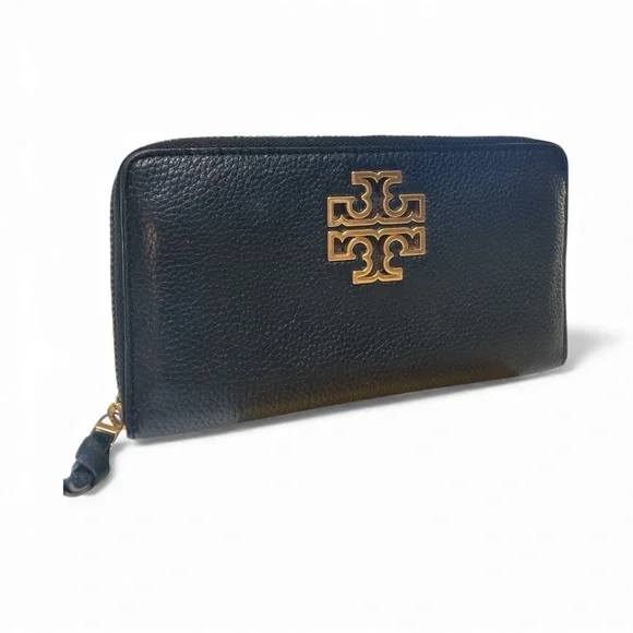 Tory Burch Black Pebbled Leather Wallet - Picture 4 of 14
